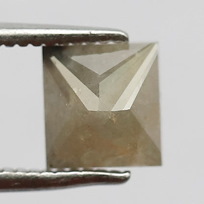 1.58 CT Natural Misty Brown Color Salt and Pepper Diamond ,Princess Cut Beautiful Shape Diamond For Proposal Ring
