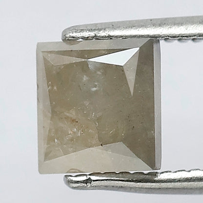 1.58 CT Natural Misty Brown Color Salt and Pepper Diamond ,Princess Cut Beautiful Shape Diamond For Proposal Ring