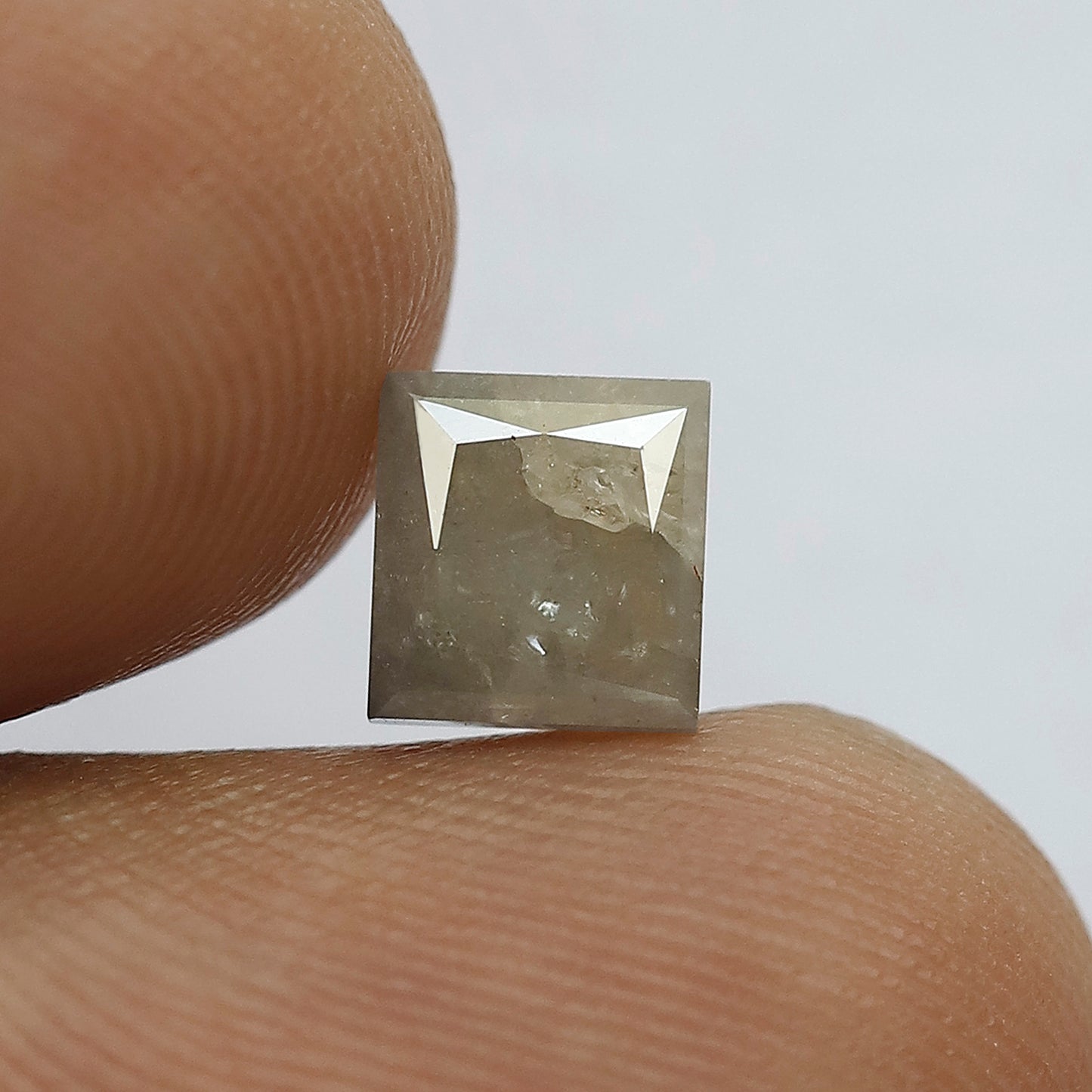 1.58 CT Natural Misty Brown Color Salt and Pepper Diamond ,Princess Cut Beautiful Shape Diamond For Proposal Ring