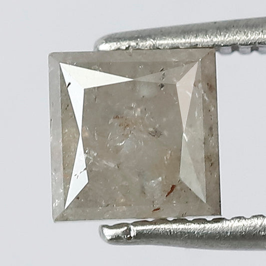 1.15 CT Princess cut Salt and pepper Diamond 5 MM Natural Grey color Loose Diamond