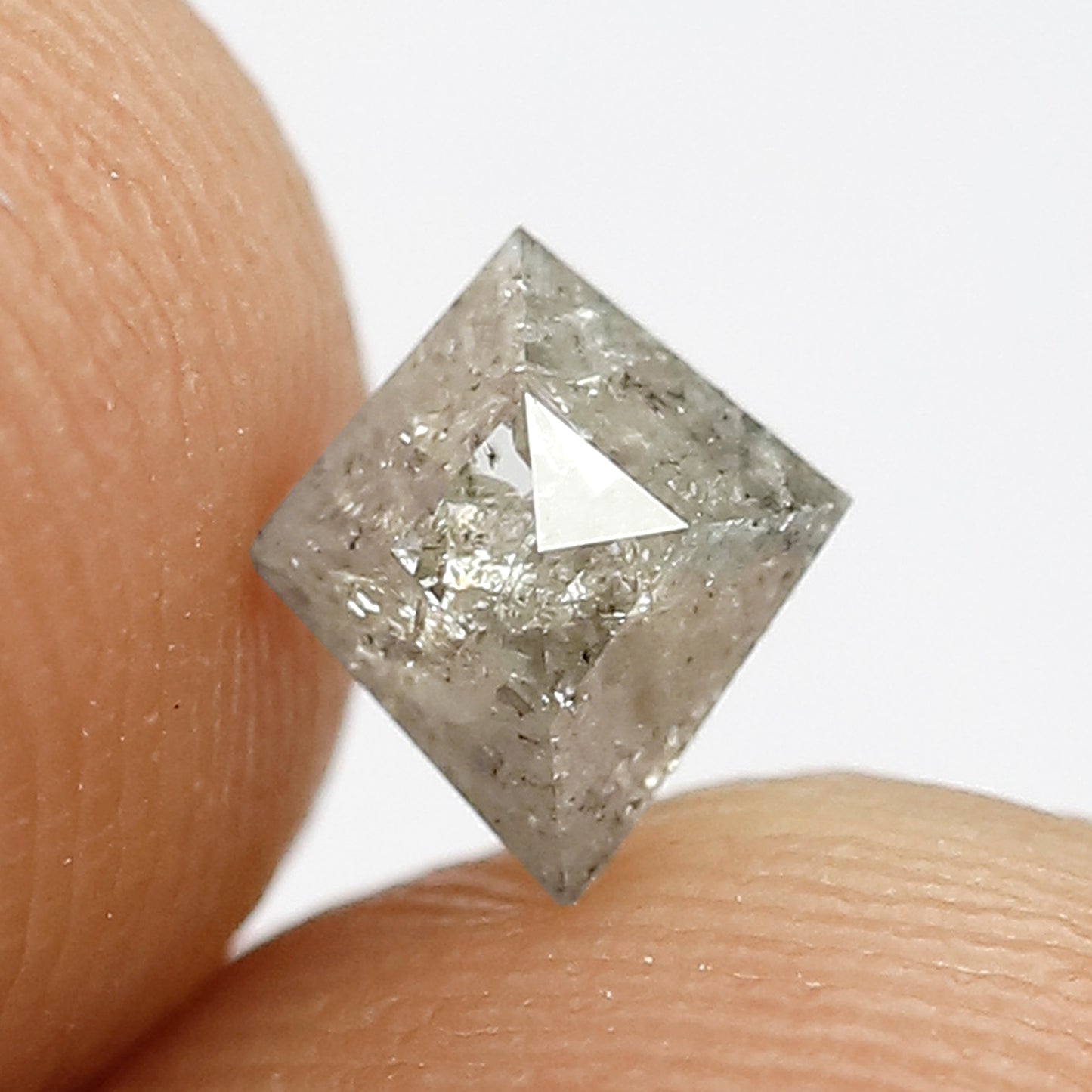 0.52 Ct 6 mm salt and pepper grey color rose cut kite shape diamond for Ring jewelry