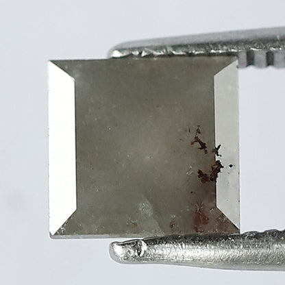 1.21 CT 6.1 mm x 6.1 mm x 3.8 mm Princess Shape Natural Loose Diamond Natural Grey Black Color Salt and Pepper Diamond For Wedding Ring