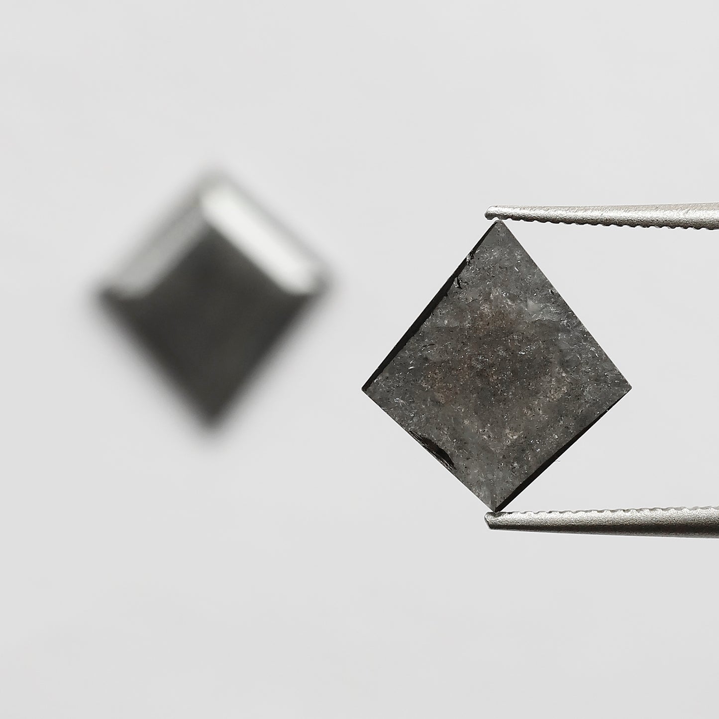 3.20 CT 11.40 MM Pair of Kite Shape Loose Natural Salt and Pepper Dark Stormy Gray Color Diamond For Jewelry