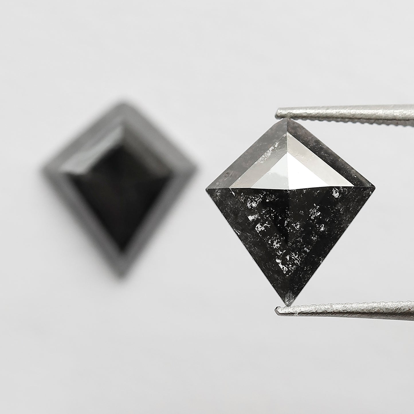 Pair Of 3.04 CT Kite Shape Loose Natural Diamond 11.20 MM Natural Black Color Salt and Pepper Diamond For Jewelry