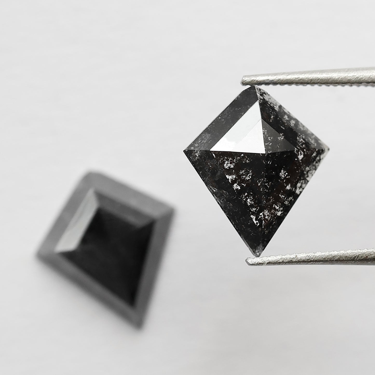 Pair Of 3.04 CT Kite Shape Loose Natural Diamond 11.20 MM Natural Black Color Salt and Pepper Diamond For Jewelry