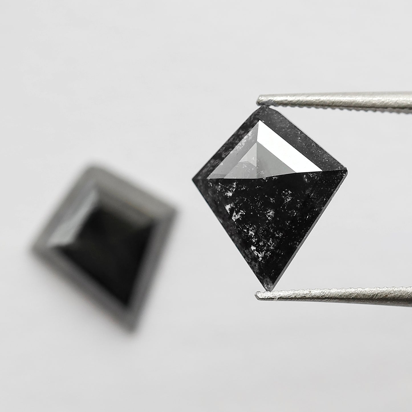 Pair Of 3.04 CT Kite Shape Loose Natural Diamond 11.20 MM Natural Black Color Salt and Pepper Diamond For Jewelry
