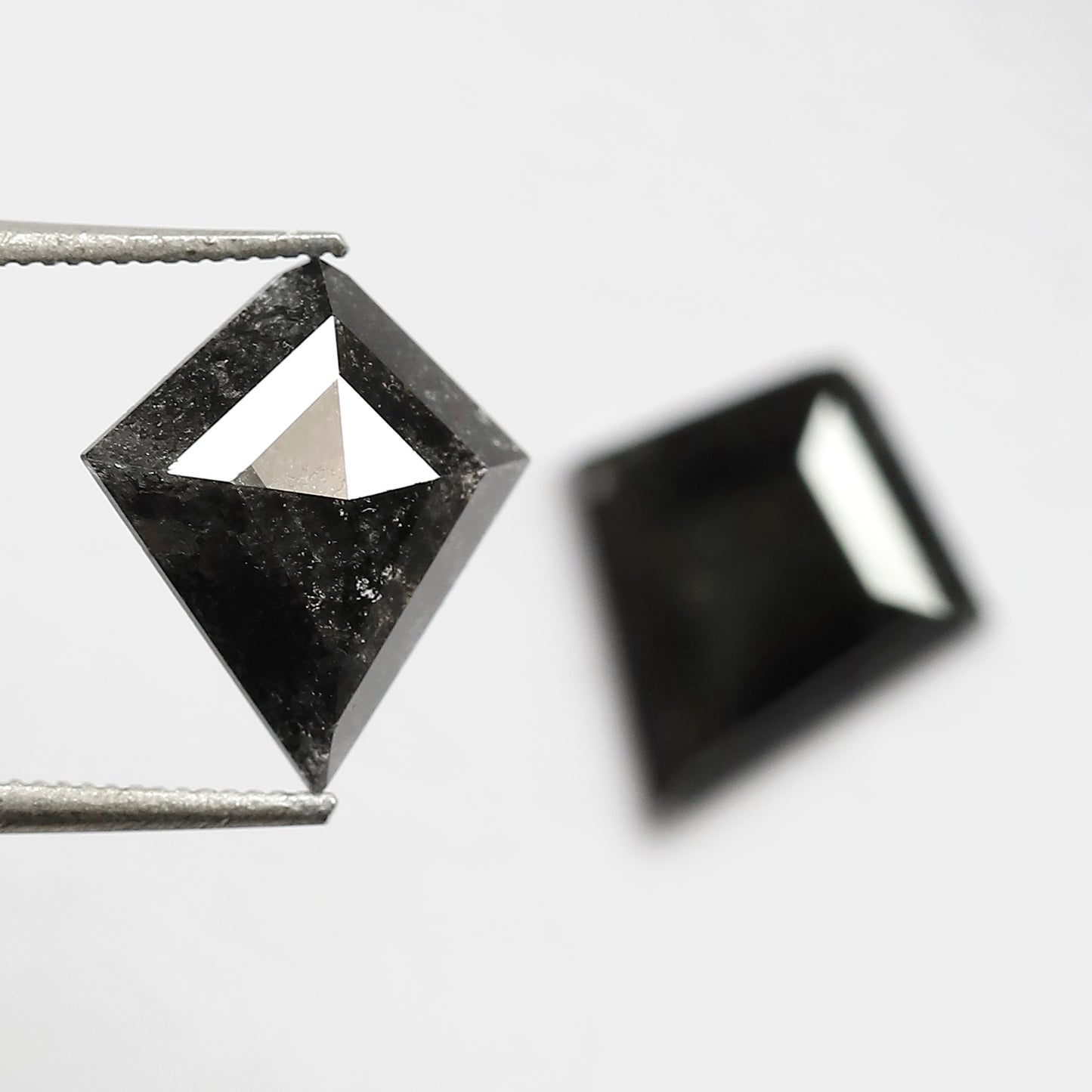 Pair Of 3.04 CT Kite Shape Loose Natural Diamond 11.20 MM Natural Black Color Salt and Pepper Diamond For Jewelry