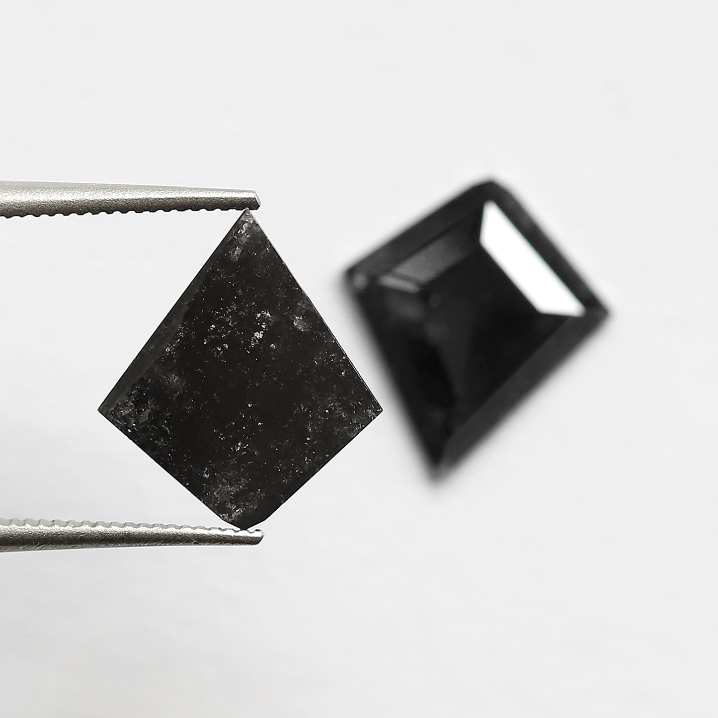 Pair Of 3.04 CT Kite Shape Loose Natural Diamond 11.20 MM Natural Black Color Salt and Pepper Diamond For Jewelry