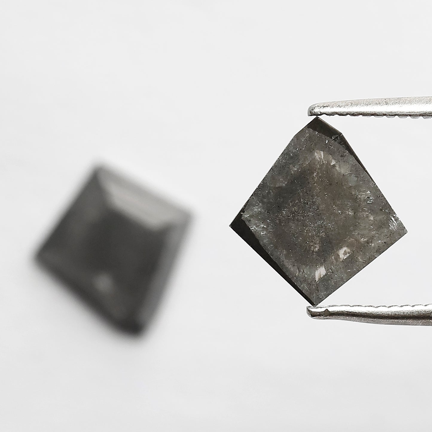 Pair Of 2.46 CT Modified Kite Shape Loose Natural 10 MM Stormy Gray Color Salt and pepper Diamond For Wedding Jewelry