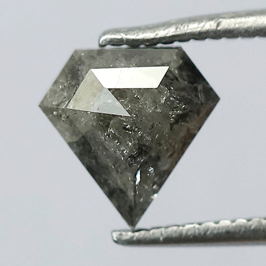 1.15 CT 7.1 mm x 7 mm x 3.5 MM Pentagon Shape Natural Loose Diamond Grey Black Natural Pentagon Cut Salt and Pepper Diamond