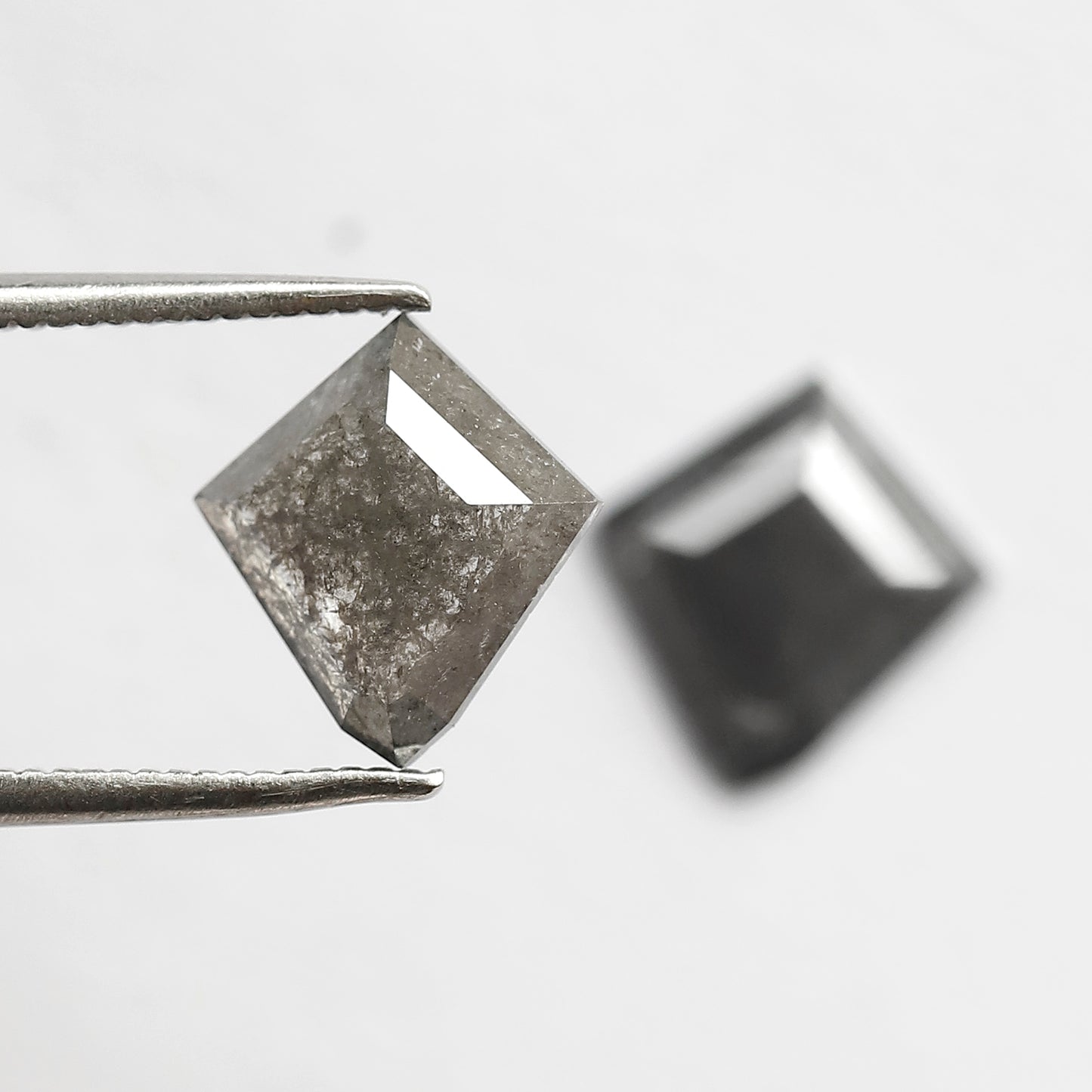 Pair Of 2.46 CT Modified Kite Shape Loose Natural 10 MM Stormy Gray Color Salt and pepper Diamond For Wedding Jewelry