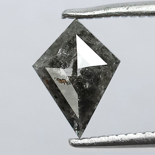 0.82 CT Natural Loose Diamond 8.5 x 6.3 x 2.7 MM Natural Grayish Black Kite Shape Salt and Pepper Diamond Made For Prong Setting Ring