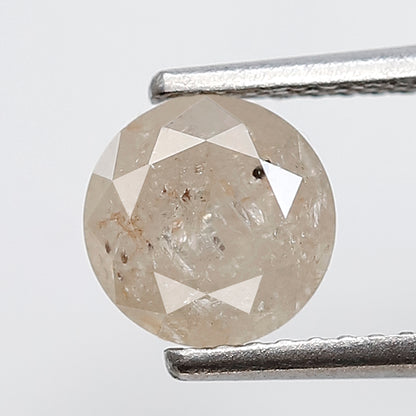 Natural Loose Round Salt and Pepper Diamond 1.46 CT 6 MM Misty White Color Round Brilliant Cut Diamond