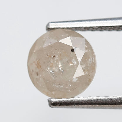 Natural Loose Round Salt and Pepper Diamond 1.46 CT 6 MM Misty White Color Round Brilliant Cut Diamond