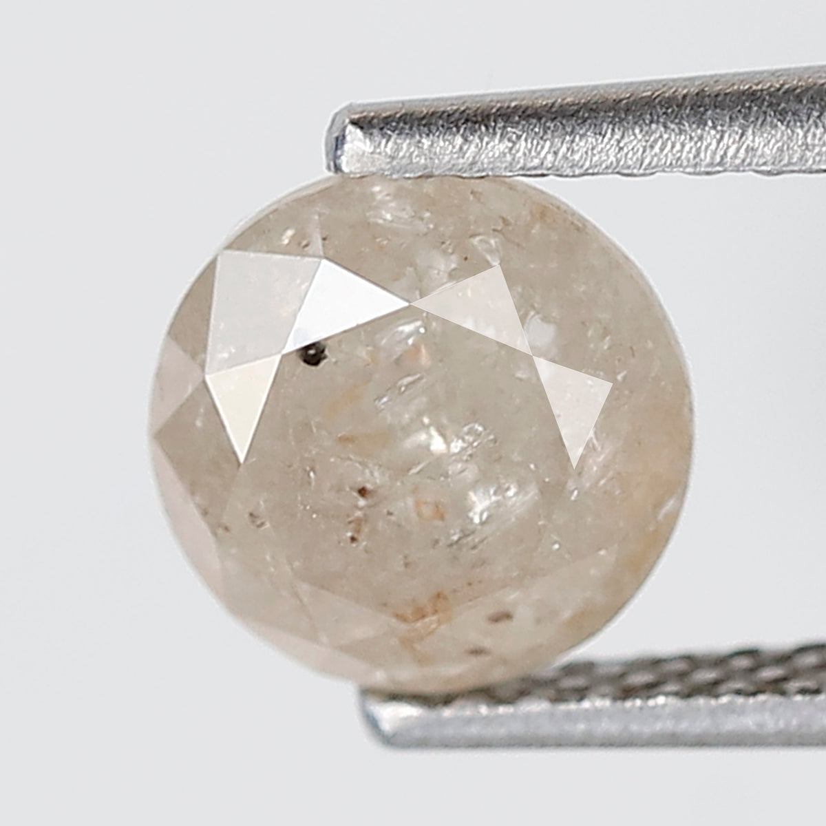 Natural Loose Round Salt and Pepper Diamond 1.46 CT 6 MM Misty White Color Round Brilliant Cut Diamond