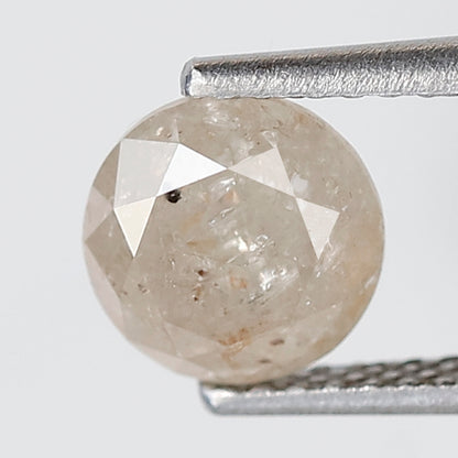 Natural Loose Round Salt and Pepper Diamond 1.46 CT 6 MM Misty White Color Round Brilliant Cut Diamond