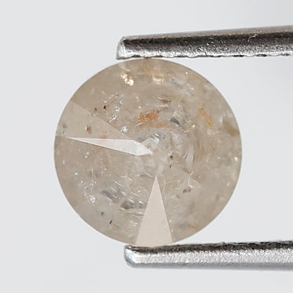 Natural Loose Round Salt and Pepper Diamond 1.46 CT 6 MM Misty White Color Round Brilliant Cut Diamond