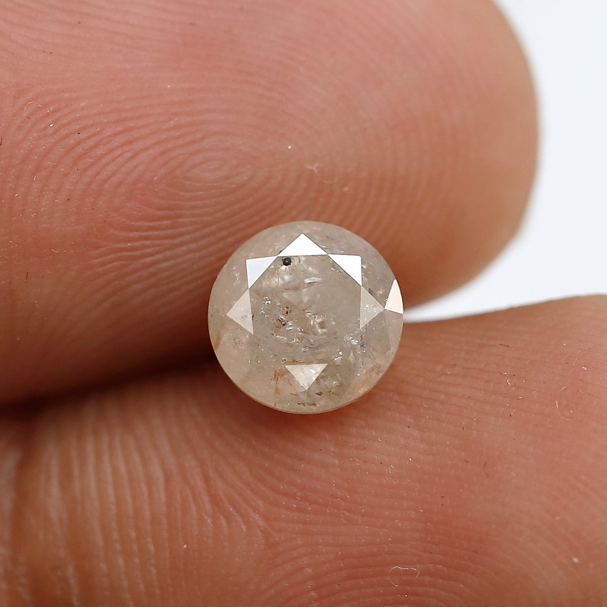 Natural Loose Round Salt and Pepper Diamond 1.46 CT 6 MM Misty White Color Round Brilliant Cut Diamond