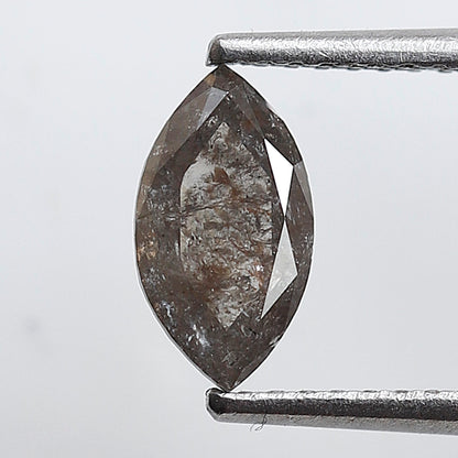 0.63 Ct Marquise Salt and Pepper Diamond, Gray Black Natural Loose Diamond, 8.50 mm Earth Mined Stone