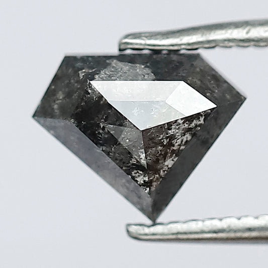 1.17 CT Natural Loose Diamond Perfect Geometric Shape Diamond 6.1 x 7.8 x 3.6 MM Grayish Black Natural Loose Salt and Pepper Diamond