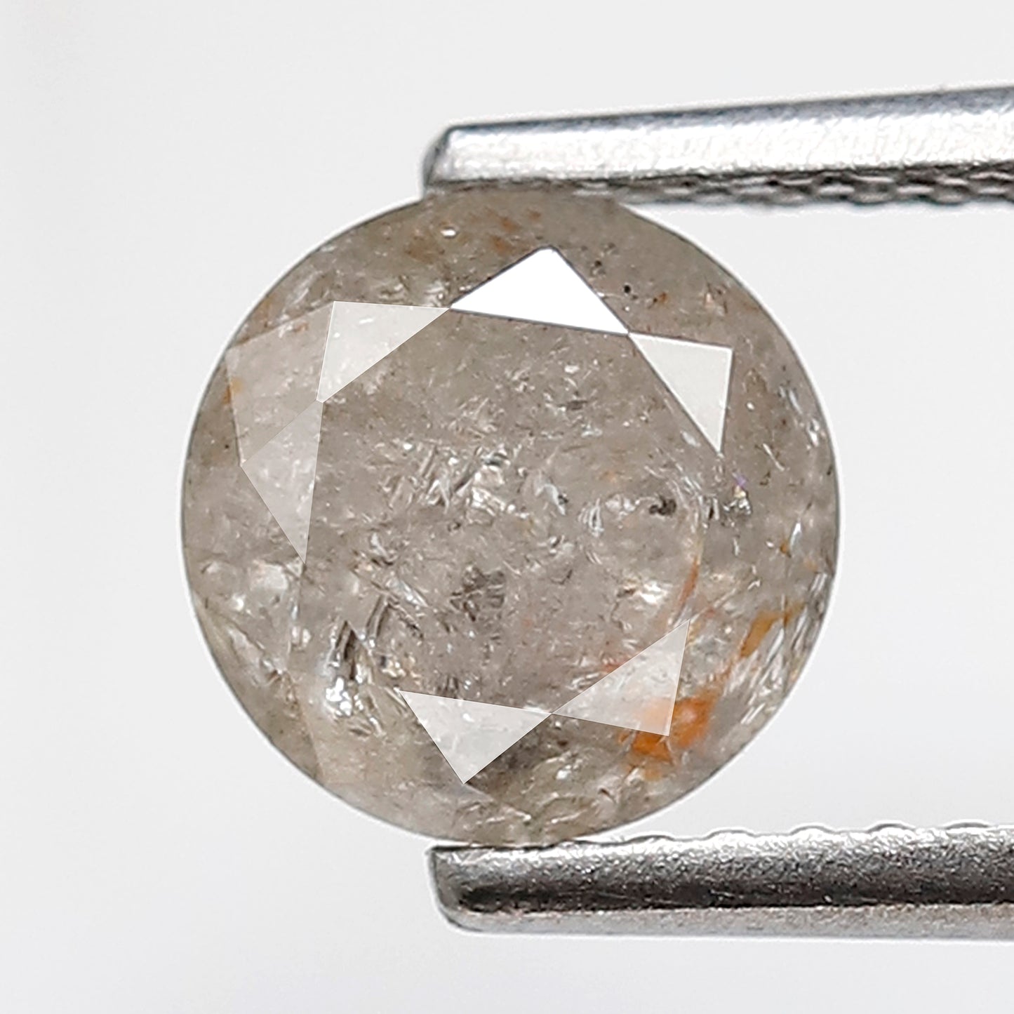 1.57 CT 6.70 MM Round Brilliant Cut Diamond Natural Loose Round Salt and Pepper Diamond Natural Gray Black Color Diamond