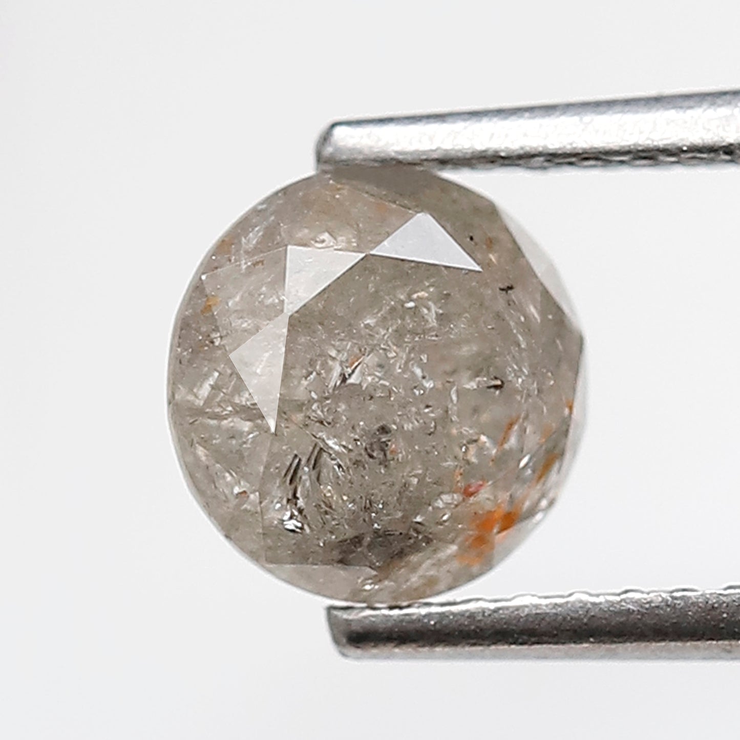 1.57 CT 6.70 MM Round Brilliant Cut Diamond Natural Loose Round Salt and Pepper Diamond Natural Gray Black Color Diamond