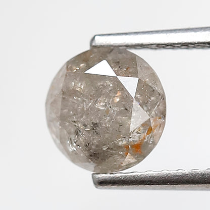 1.57 CT 6.70 MM Round Brilliant Cut Diamond Natural Loose Round Salt and Pepper Diamond Natural Gray Black Color Diamond