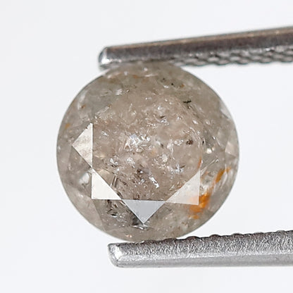 1.57 CT 6.70 MM Round Brilliant Cut Diamond Natural Loose Round Salt and Pepper Diamond Natural Gray Black Color Diamond