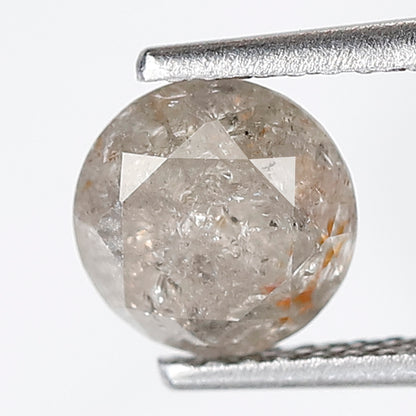 1.57 CT 6.70 MM Round Brilliant Cut Diamond Natural Loose Round Salt and Pepper Diamond Natural Gray Black Color Diamond