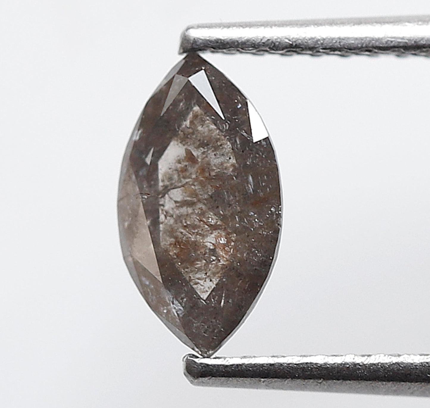 0.63 Ct Marquise Salt and Pepper Diamond, Gray Black Natural Loose Diamond, 8.50 mm Earth Mined Stone