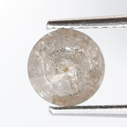 1.57 CT 6.70 MM Round Brilliant Cut Diamond Natural Loose Round Salt and Pepper Diamond Natural Gray Black Color Diamond