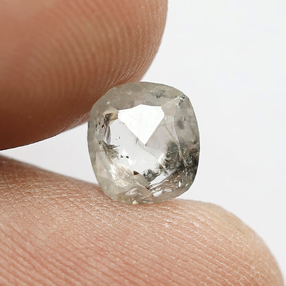 1.05 CT Natural Grayish Black Color Diamond Natural Loose Diamond Cushion Shape Loose Natural Salt and Pepper Diamond For Engagement Ring