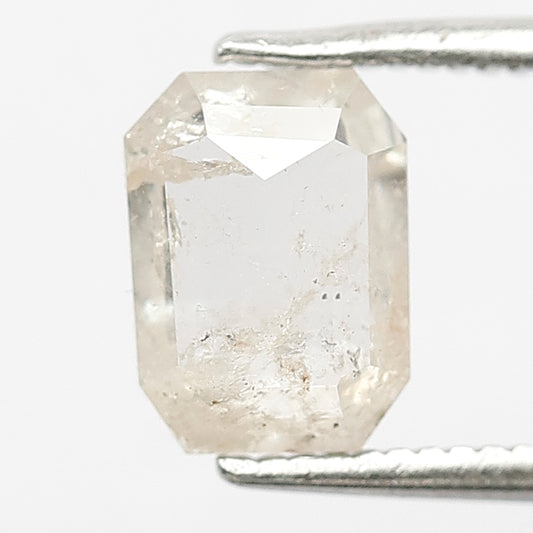 1.28 CT Natural Loose Diamond Emerald Shape Natural Diamond 7.8 X 5.8 X 2.4 MM Natural Misty White Diamond Emerald Salt and Pepper Diamond