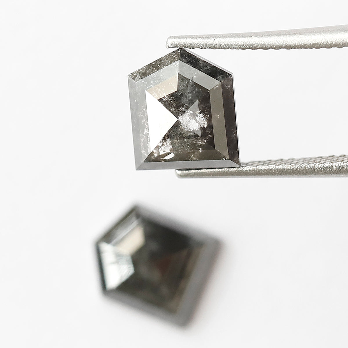 3.50 Ct Pair Blackish Grey Salt and Pepper Diamonds | Modified Bullet Cut Loose Diamonds for Earrings