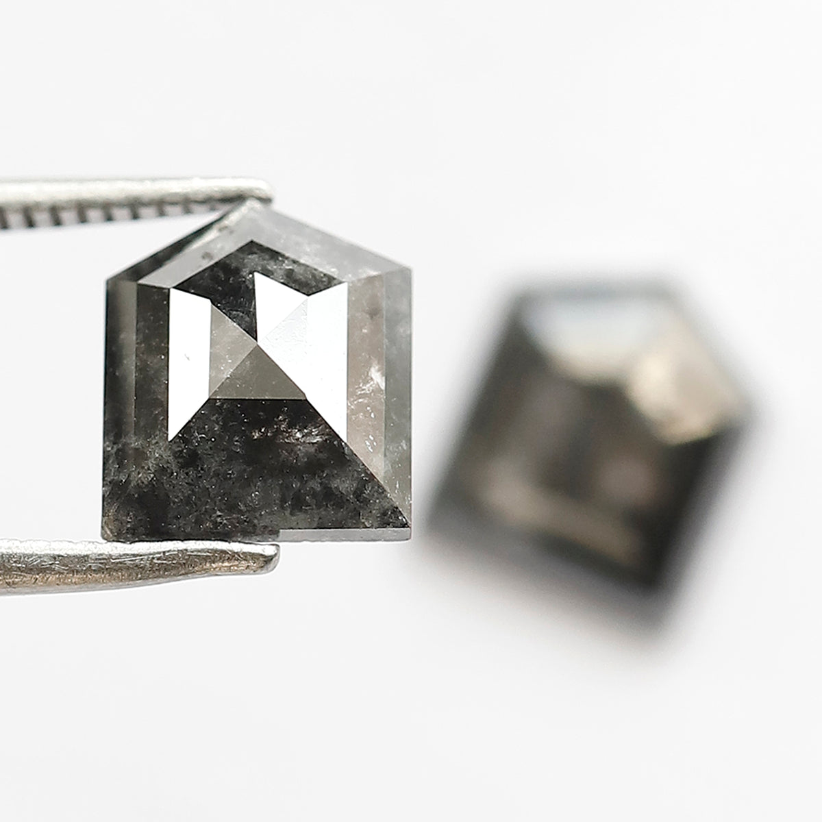 3.50 Ct Pair Blackish Grey Salt and Pepper Diamonds | Modified Bullet Cut Loose Diamonds for Earrings