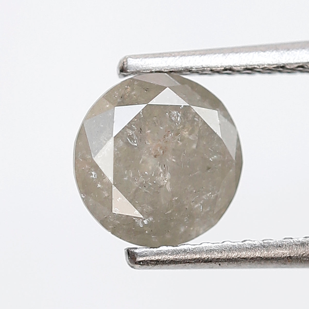 Natural Loose Round Shape Salt and Pepper Diamond 1.38 CT 6 MM Cloudy Grey Color Round Brilliant Cut Diamond
