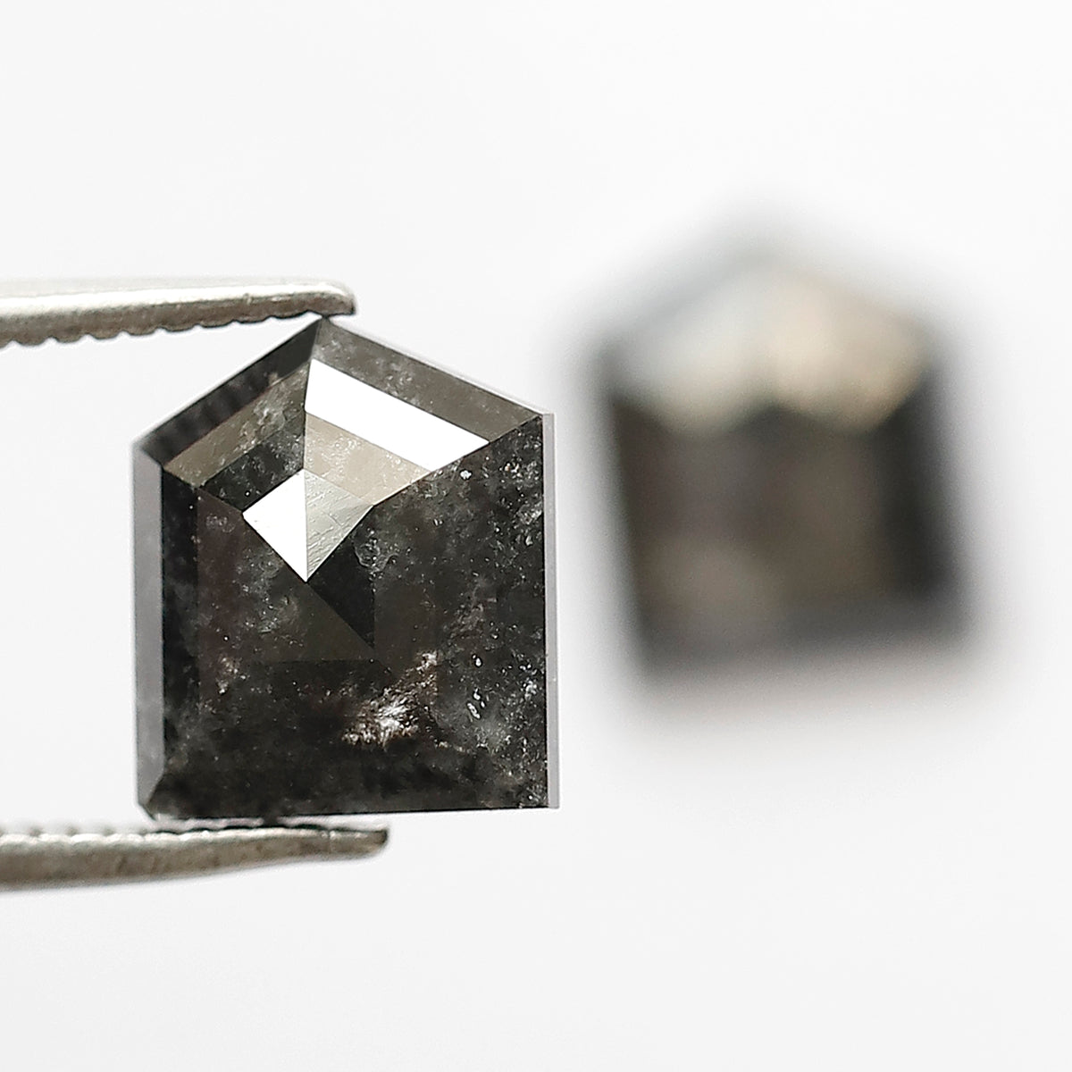 3.50 Ct Pair Blackish Grey Salt and Pepper Diamonds | Modified Bullet Cut Loose Diamonds for Earrings