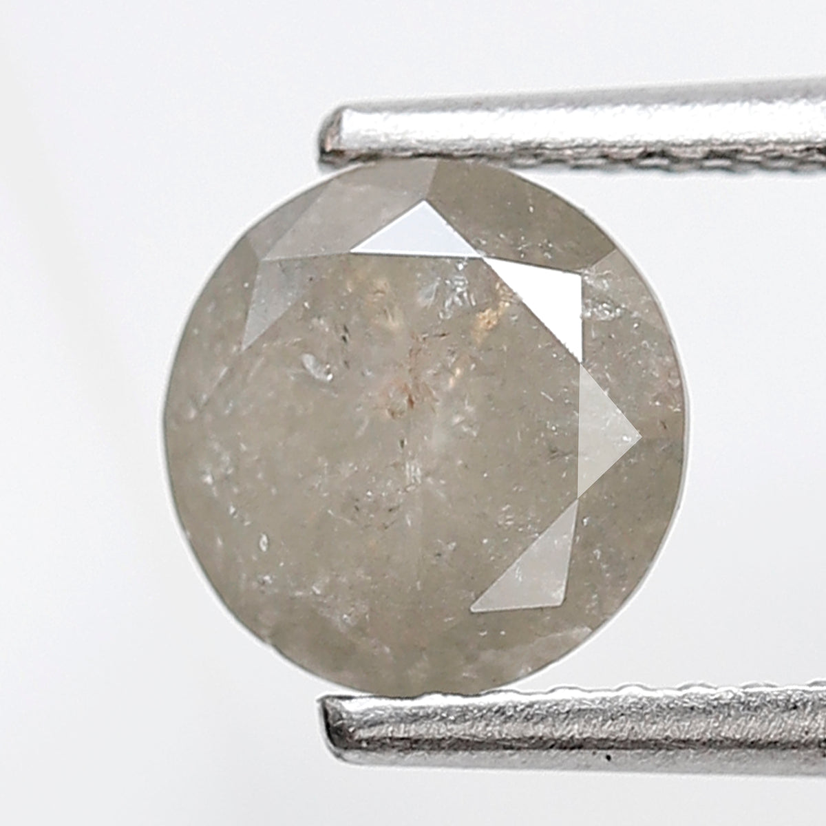 Natural Loose Round Shape Salt and Pepper Diamond 1.38 CT 6 MM Cloudy Grey Color Round Brilliant Cut Diamond