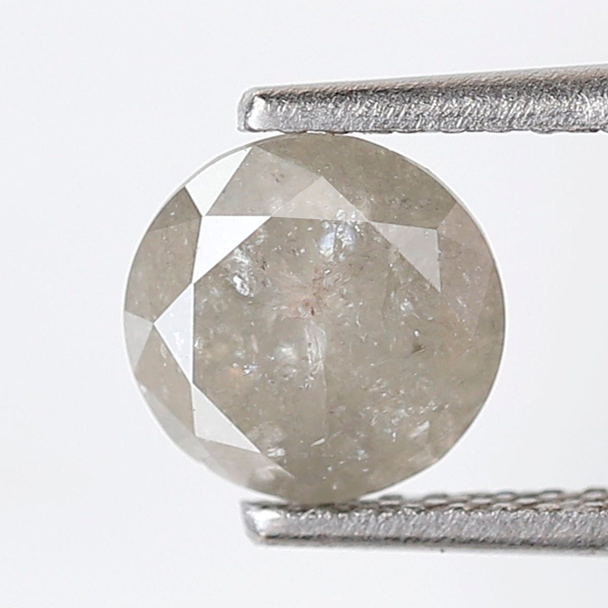 Natural Loose Round Shape Salt and Pepper Diamond 1.38 CT 6 MM Cloudy Grey Color Round Brilliant Cut Diamond
