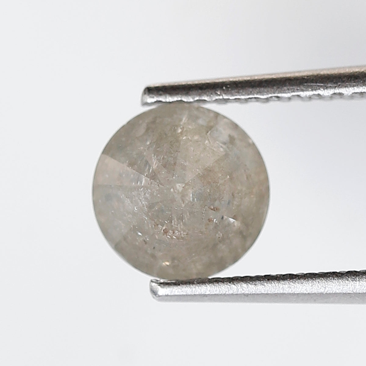 Natural Loose Round Shape Salt and Pepper Diamond 1.38 CT 6 MM Cloudy Grey Color Round Brilliant Cut Diamond