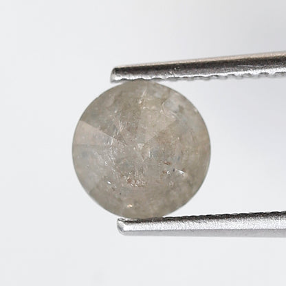 Natural Loose Round Shape Salt and Pepper Diamond 1.38 CT 6 MM Cloudy Grey Color Round Brilliant Cut Diamond
