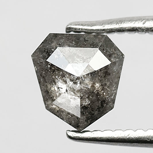 Modified cut Geometric Salt and Pepper Diamond 5.9 MM Natural Grey Black Loose Diamond