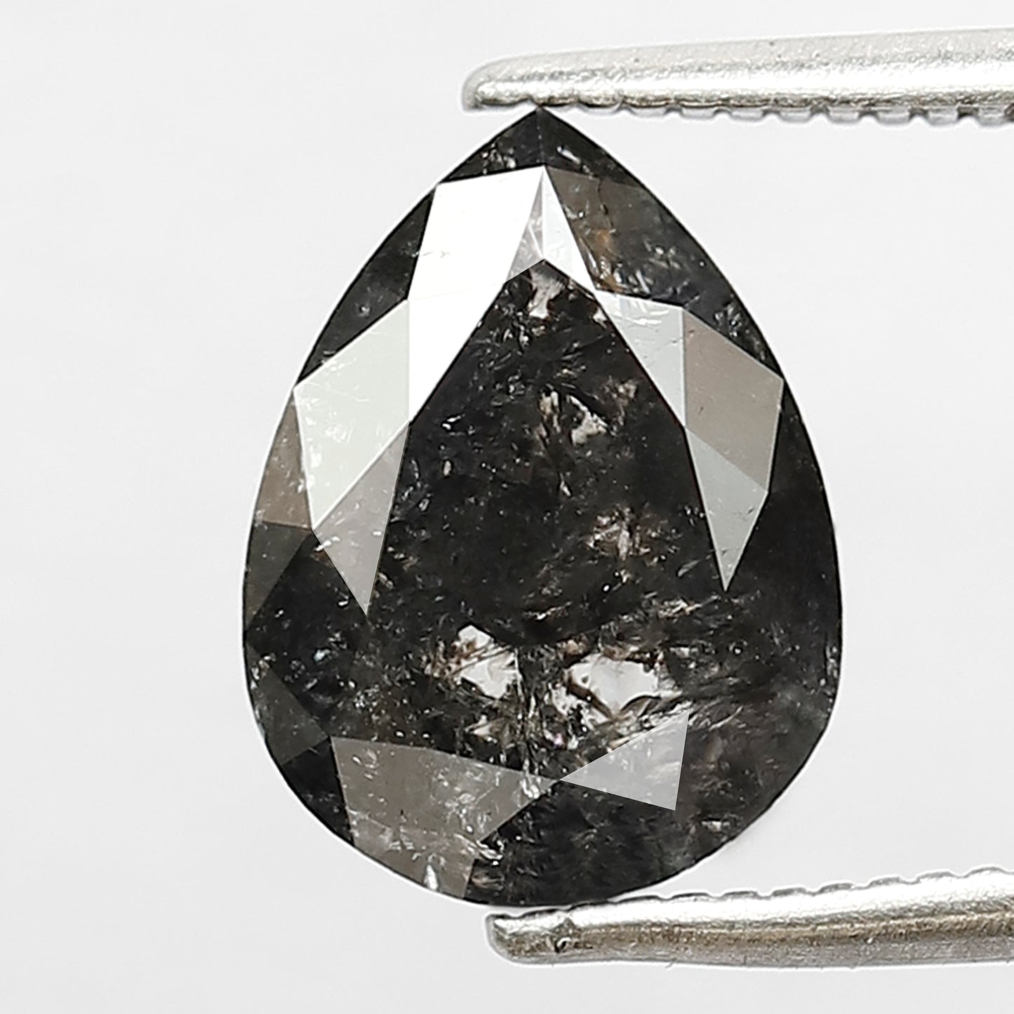 2.93 Ct Natural Grey Black Diamond | Pear Shape Brilliant Full Cut Salt & Pepper Loose Diamond for Jewelry