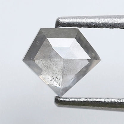 0.65 Ct Pentagon Shape Natural Salt and Pepper Diamond, Gray Translucent Loose Diamond, Conflict Free Diamond for Custom Pendant