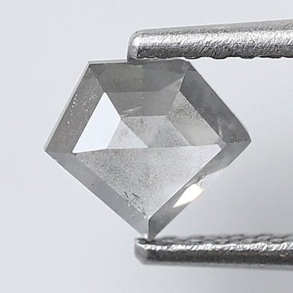 0.65 Ct Pentagon Shape Natural Salt and Pepper Diamond, Gray Translucent Loose Diamond, Conflict Free Diamond for Custom Pendant
