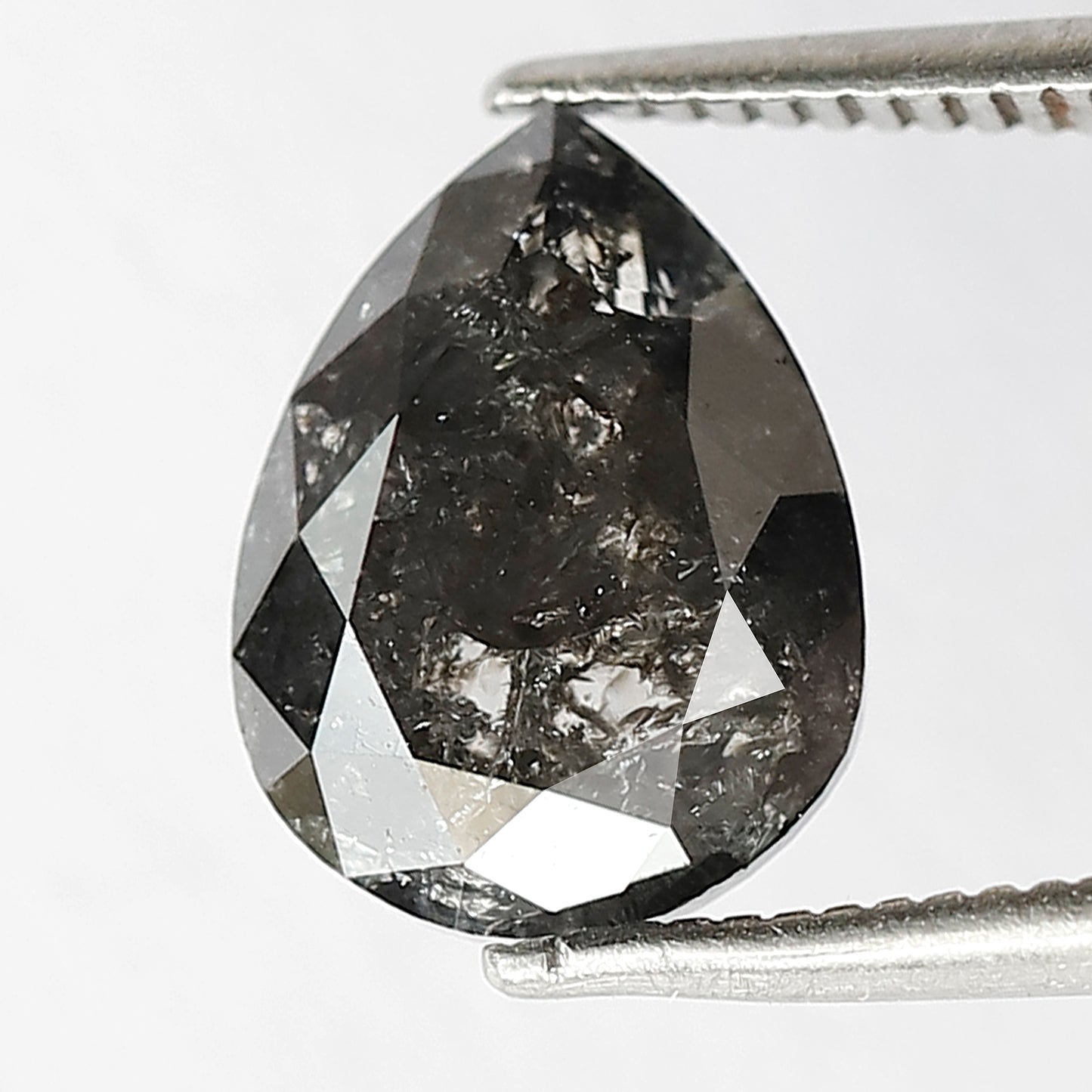2.93 Ct Natural Grey Black Diamond | Pear Shape Brilliant Full Cut Salt & Pepper Loose Diamond for Jewelry