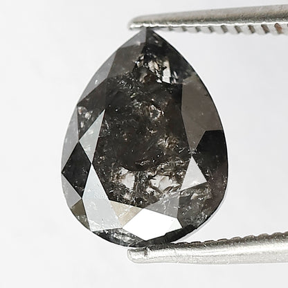 2.93 Ct Natural Grey Black Diamond | Pear Shape Brilliant Full Cut Salt & Pepper Loose Diamond for Jewelry