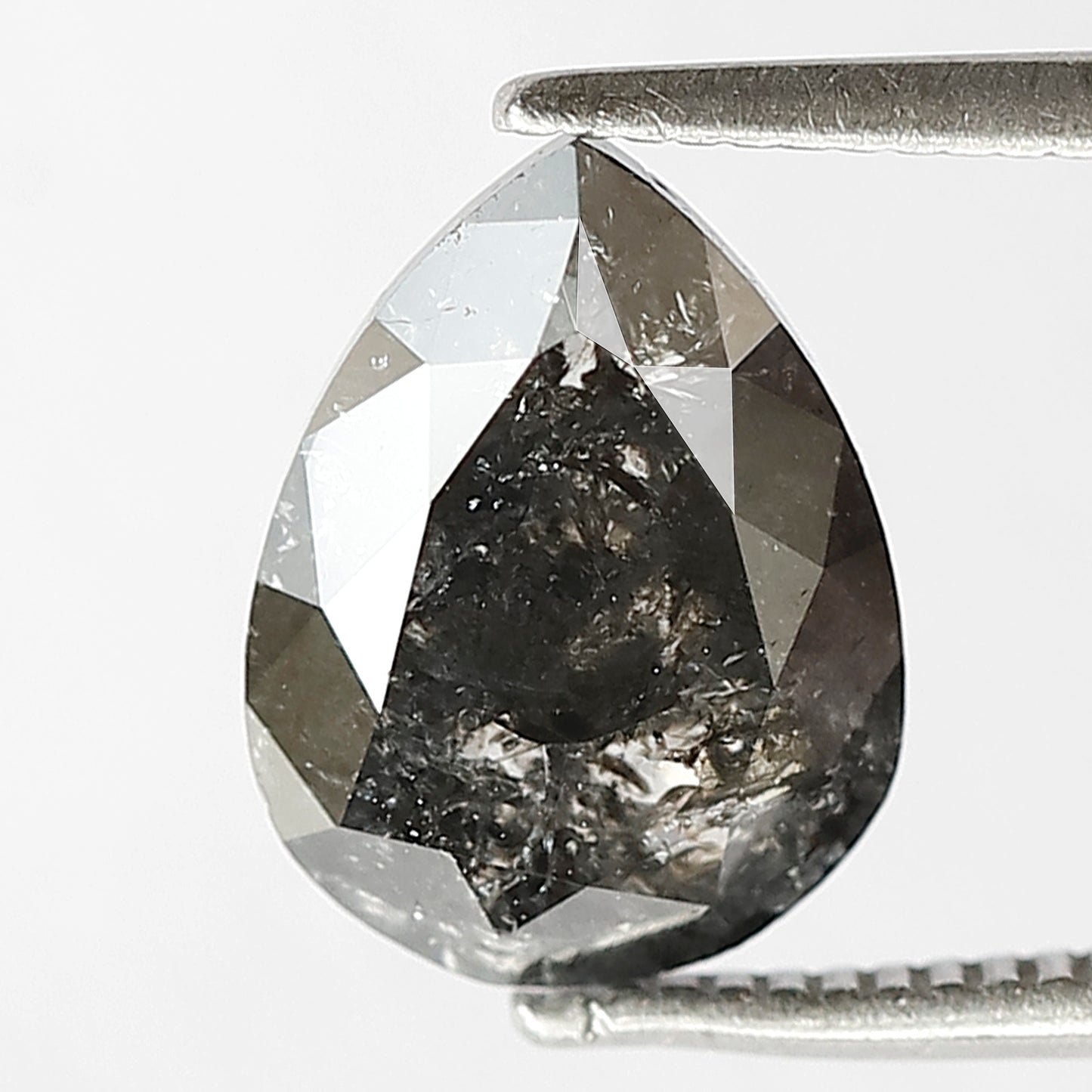 2.93 Ct Natural Grey Black Diamond | Pear Shape Brilliant Full Cut Salt & Pepper Loose Diamond for Jewelry