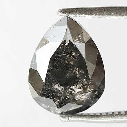 2.93 Ct Natural Grey Black Diamond | Pear Shape Brilliant Full Cut Salt & Pepper Loose Diamond for Jewelry