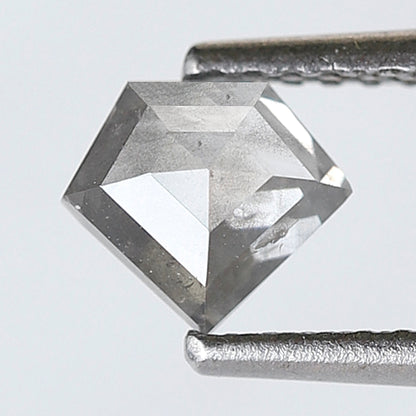 0.65 Ct Pentagon Shape Natural Salt and Pepper Diamond, Gray Translucent Loose Diamond, Conflict Free Diamond for Custom Pendant